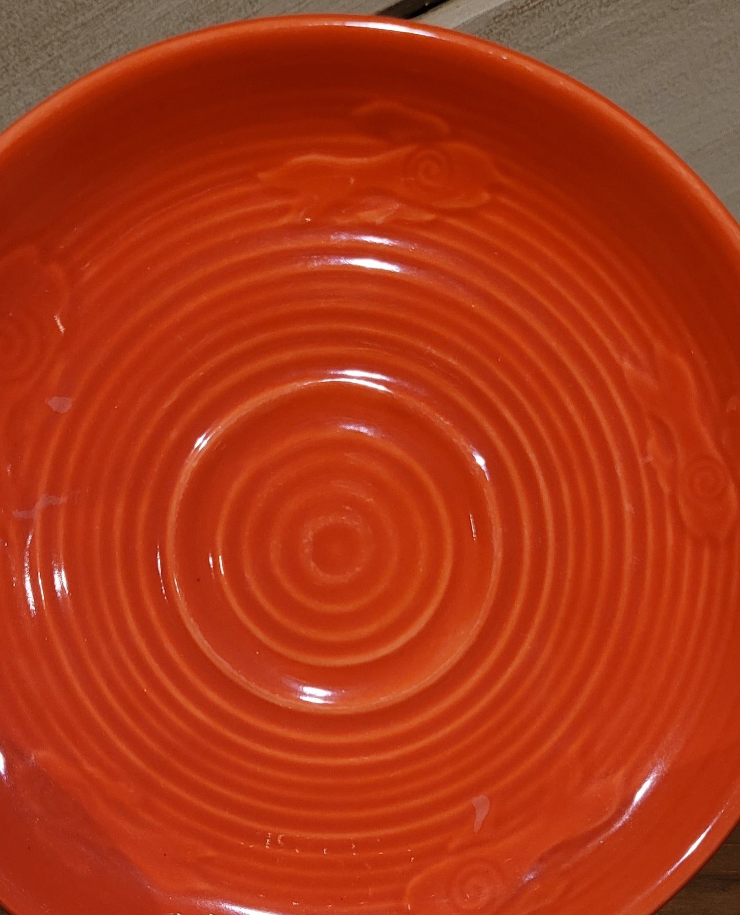 Red/Orange Toned Ceramic Saucers (Set of 9)