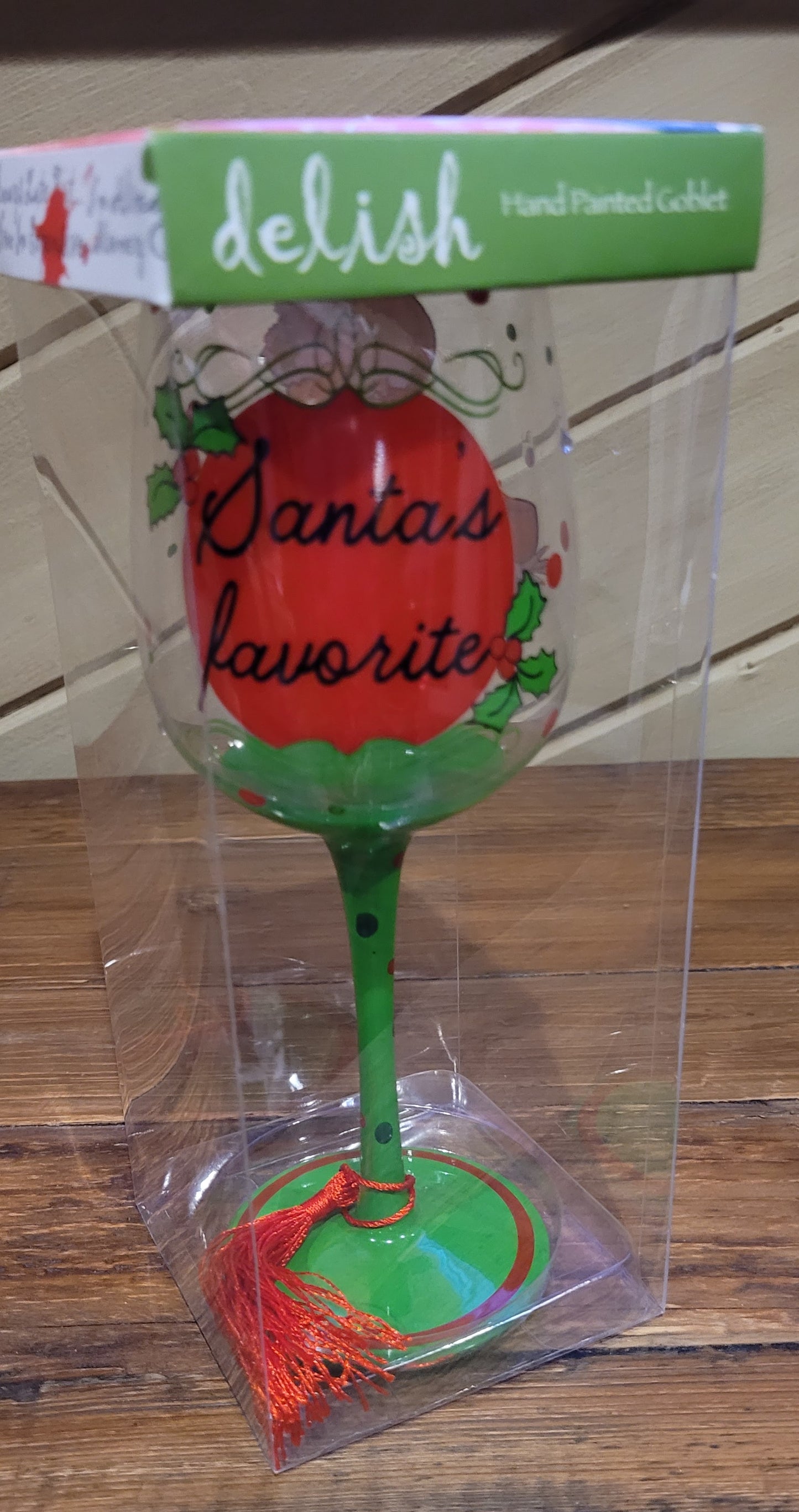 Santa's Favorite Wine Glass