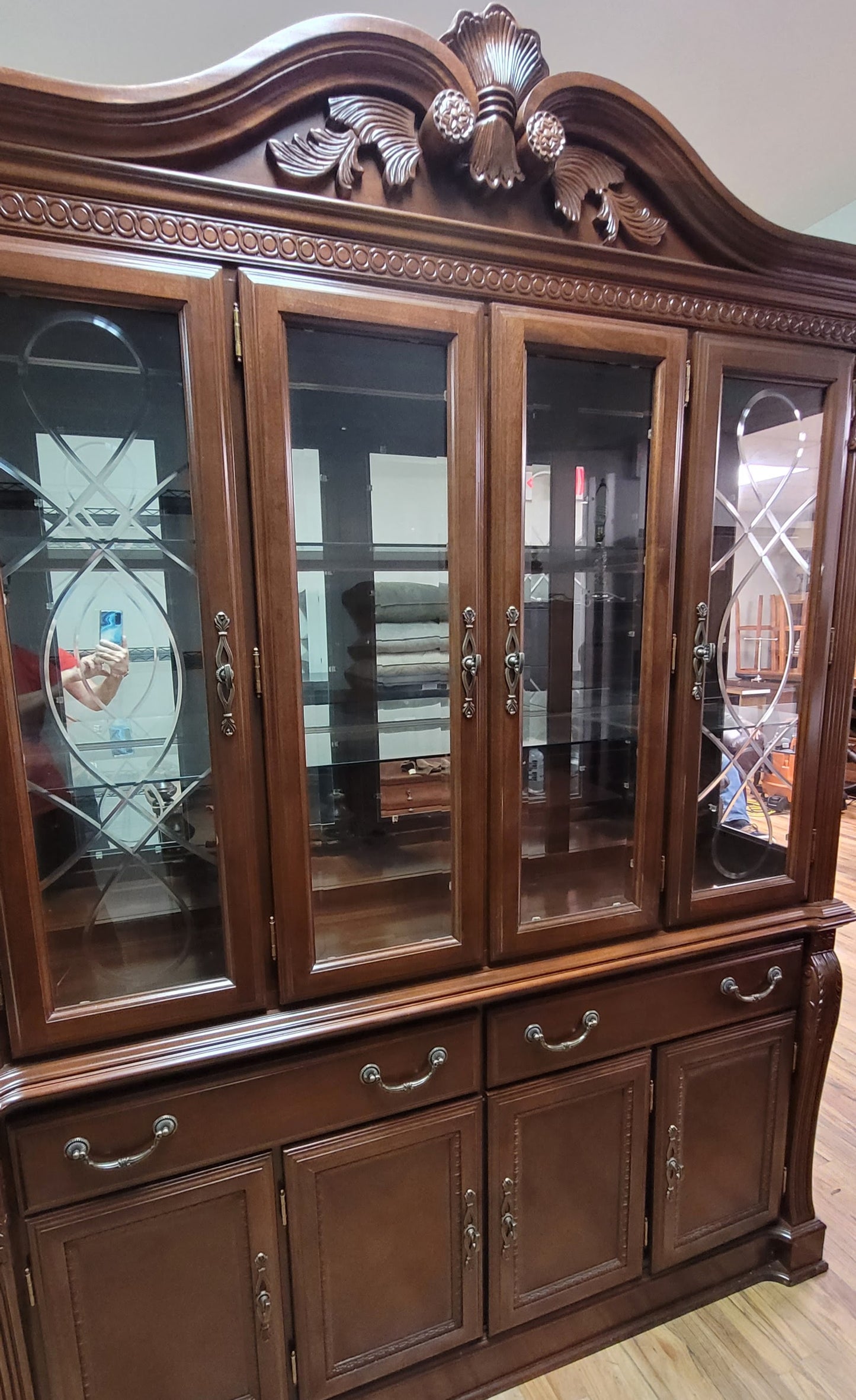 Cherrywood Lighted China Cabinet