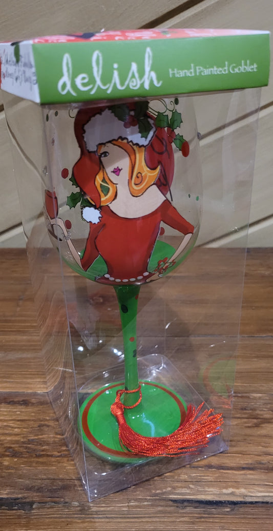 Santa's Favorite Wine Glass