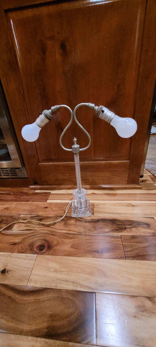 Double Gooseneck Glass Lamp